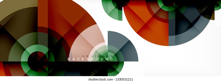 Círculos redondos e triângulos fundo abstrato, ilustração vetorial