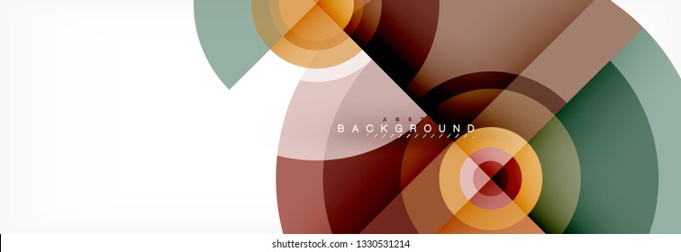 Round circles and triangles abstract background, vector illustration