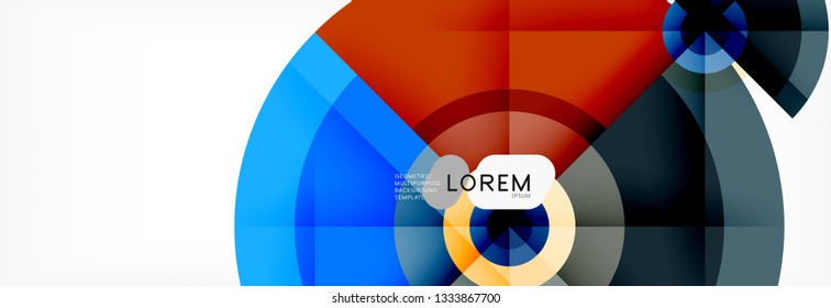 Runde Kreise und Dreiecke, abstrakter Hintergrund, Vektorgrafik