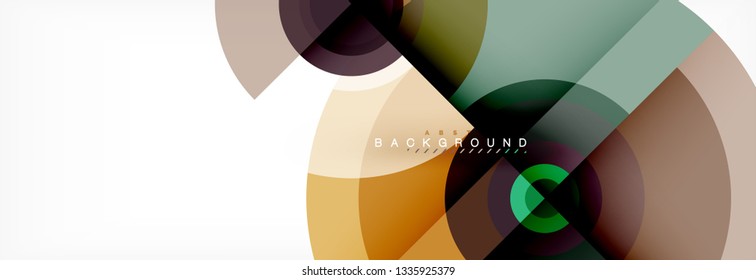 Round circles and triangles abstract background, vector illustration