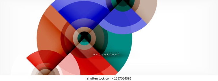 Round circles and triangles abstract background, vector illustration