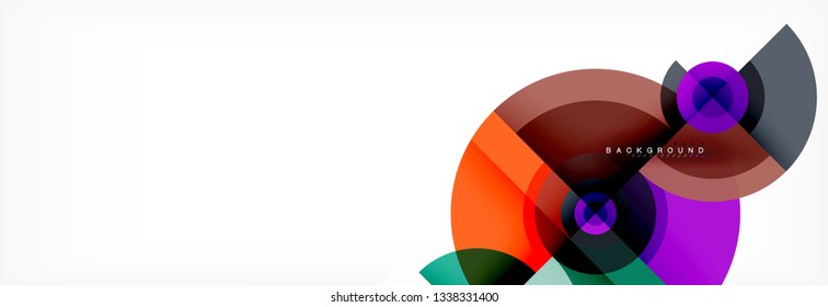 Round circles and triangles abstract background, vector illustration