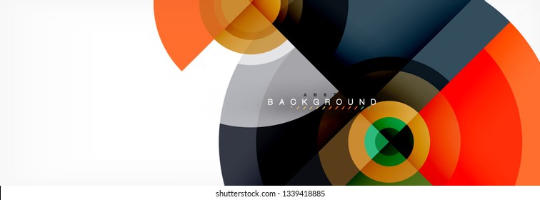 Round circles and triangles abstract background, vector illustration