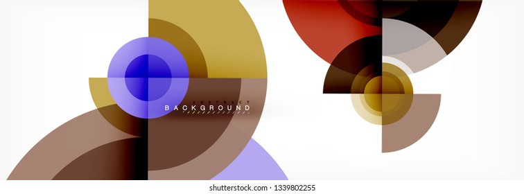 Round circles and triangles abstract background, vector illustration