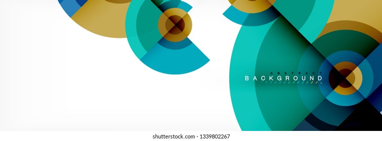 Round circles and triangles abstract background, vector illustration