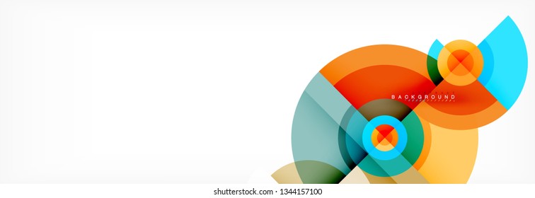 Round circles and triangles abstract background, vector illustration