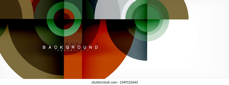 Round circles and triangles abstract background, vector illustration