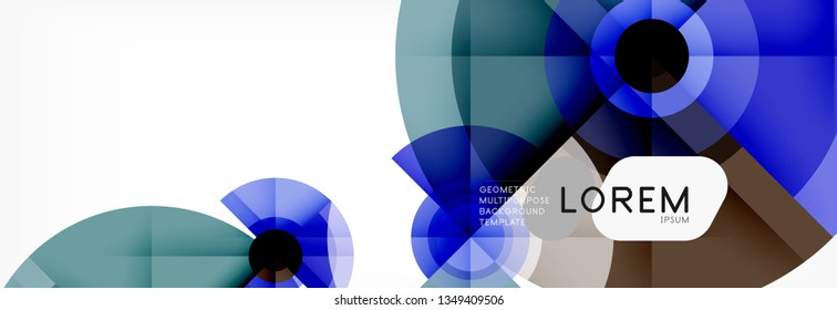 Round circles and triangles abstract background, vector illustration