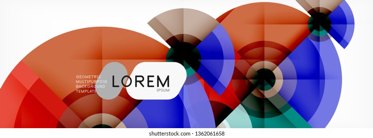 Round circles and triangles abstract background, vector illustration
