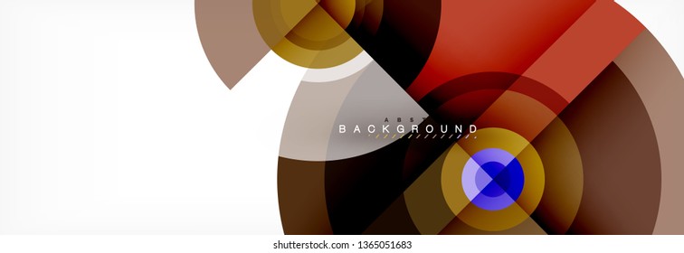 Round circles and triangles abstract background, vector illustration