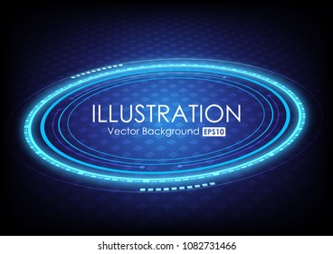 Round circuit laying on technical grid, Technology abstract and communication concept, Vector illustration background.