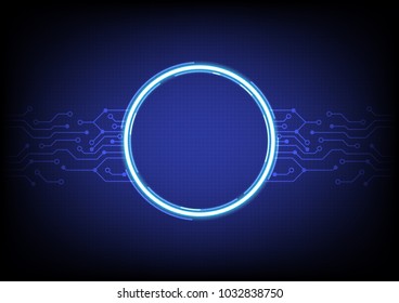 Round circuit with circuit line, Technology abstract and communication concept, Vector illustration background.
