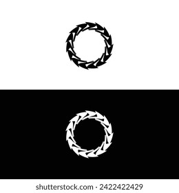Round circular banner frames, borders . Circle vector logo	illustration . Black and white circle vector logo design 