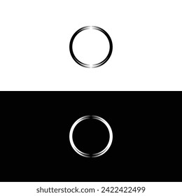 Round circular banner frames, borders . Circle vector logo	illustration . Black and white circle vector logo design 
