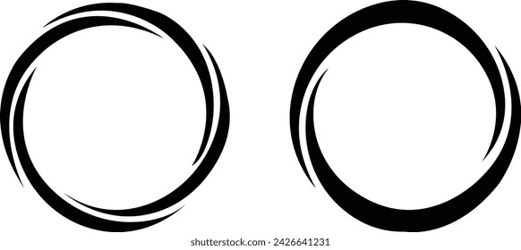 Round circular banner frames set, borders, vector hand drawn, circular markers highlighting text, Circular light frame border. You can use for badges, price tag, label, elements, banner , card.