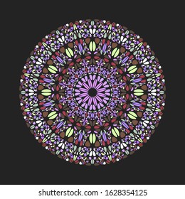 Round circular colorful gravel ornament mandala art - abstract ornate ornamental geometrical vector design element from curved shapes