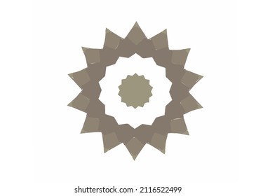 Round circular design element geometric star rosette isolated on white vector illustration.