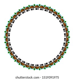 round or circular frame with the shape of the house and the isolated white background.