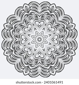 ilustración circular circular de órnament mandala vectorial.