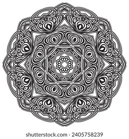 ilustración circular circular de órnament mandala vectorial.
