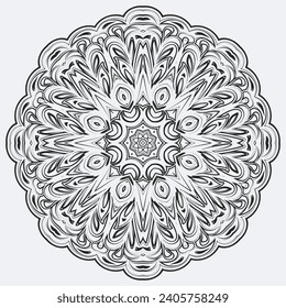 ilustración circular circular de órnament mandala vectorial.