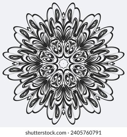 ilustración circular circular de órnament mandala vectorial.