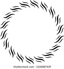 Round circular ornament. Vector outline icon.