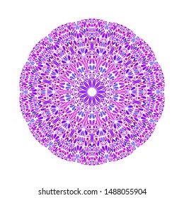 Round circular petal ornament mandala - ornate abstract vector design element from geometrical shapes
