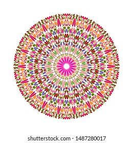 Round circular petal pattern mandala - abstract geometrical ornamental vector design from geometric shapes