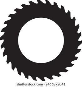 Round Circular Saw Industrial Border Frame. Ideal for vintage label or logo designs.