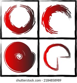 round and circular shape logo illustration. full set