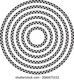 Round circular wave border frame in a range of sizes.