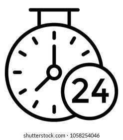 Round the clock , 24 hr service concept