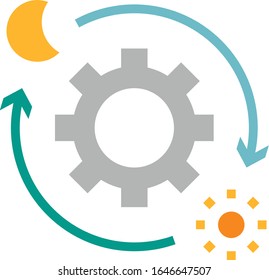 Round the clock - Ecommerce icon set. High quality flat vector illustration for website and mobile application.