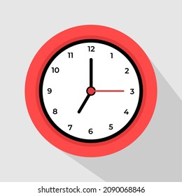 Round clock face showing seven o'clock isolated on white background. 7 clock, Vector illustration