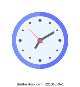 The round clock face shows the scheduled time.