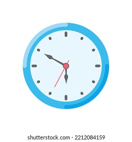 The round clock face shows the scheduled time.