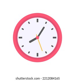 The round clock face shows the scheduled time.