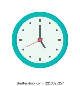 The round clock face shows the scheduled time.