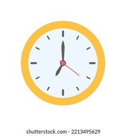 The round clock face shows the scheduled time.