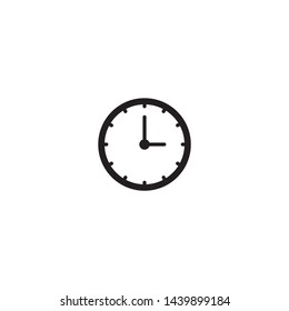 Round clock icon on a white background