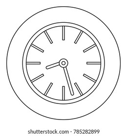 Round clock icon. Outline illustration of round clock vector icon for web