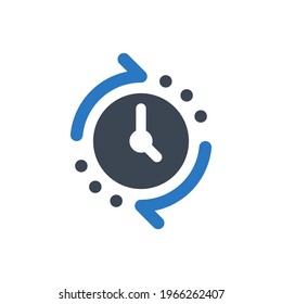 Round the clock icon - Simple vector illustration