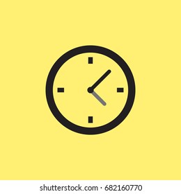 Round clock isolated solid vector icon