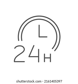 Round the clock line outline icon