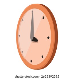 Round clock showing half past one, perfect for concepts such as time, schedule or deadline