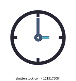 Round clock symbol blue lines