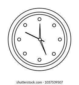 round clock time hour object icon vector illustration outline design