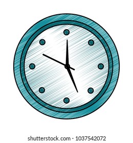 round clock time hour object icon vector illustration drawing image design