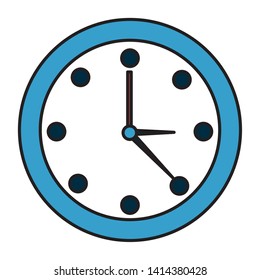 round clock time on white background vector illustration